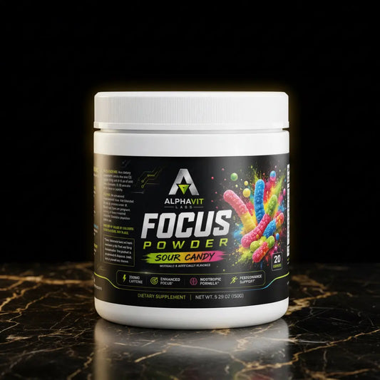 Focus Powder — Sour Candy AlphaVIT, étiquette produit