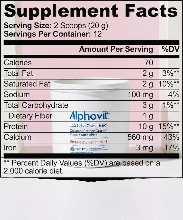 Grass-Fed Collagen Creamer (Vanilla) AlphaVIT Grass-Fed Collagen Creamer (Vanilla) AlphaVIT Skin, Hair & Nail Health