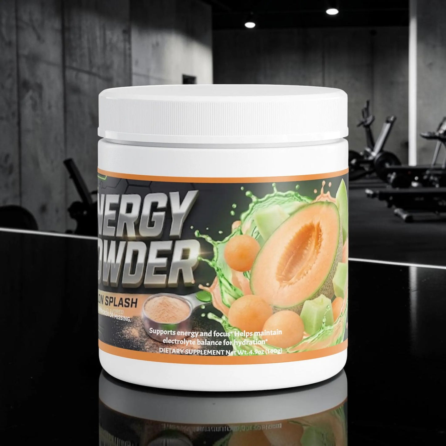 Pot de poudre énergisante AlphaVIT au goût de melon, formule pour la performance et l'hydratation